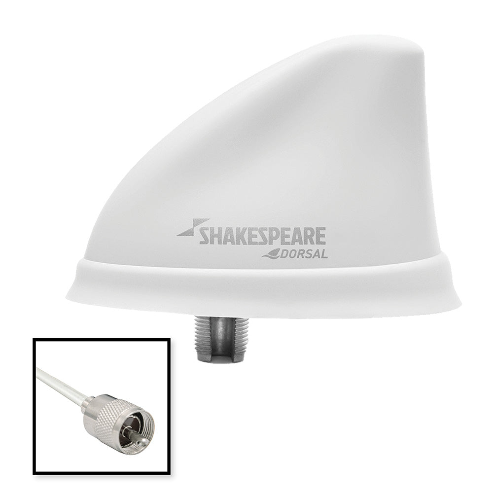 Shakespeare Dorsal Antenna White Low Profile 26 RGB Cable wPL259 5912DSVHFW